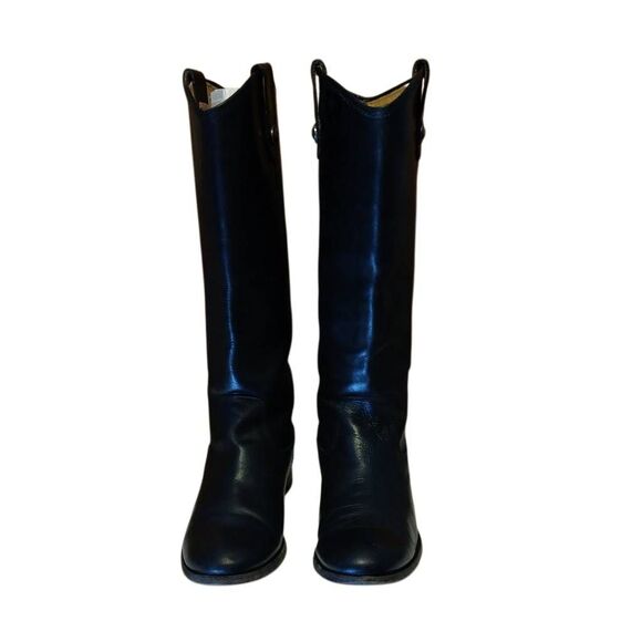 Frye Boots Melissa Lug Button Tall Wide Calf Women's Size 6.5 Black Leather - Picture 3 of 12